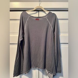 Hard Tail Assymetric Frolic Sweatshirt Size Large, Blue Gray
